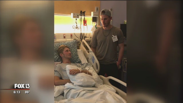 Rays' Robertson supports teen hospitalized after jump from bridge