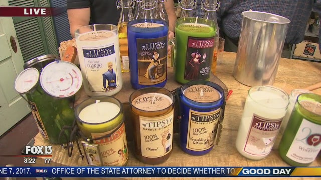 Tipsy Candle finds new use for wine bottles