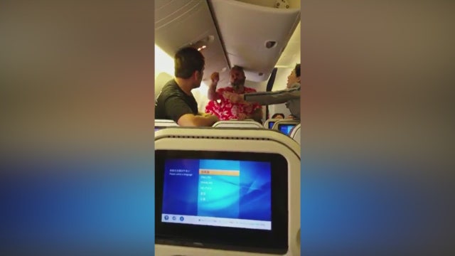 VIDEO: Passengers caught in violent pre-flight brawl aboard flight from Tokyo to LAX