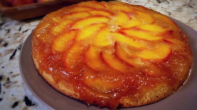 Good Day Gourmet: Peach-almond upside-down cake