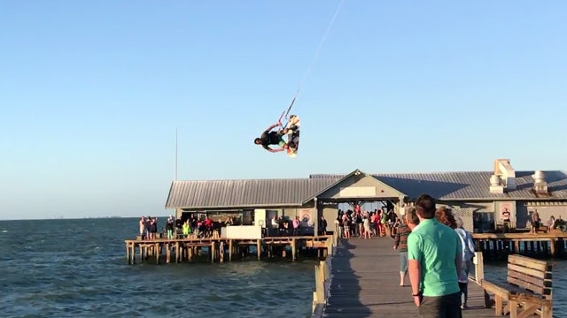WATCH: Kiteboader soars over Anna Maria Island Pier