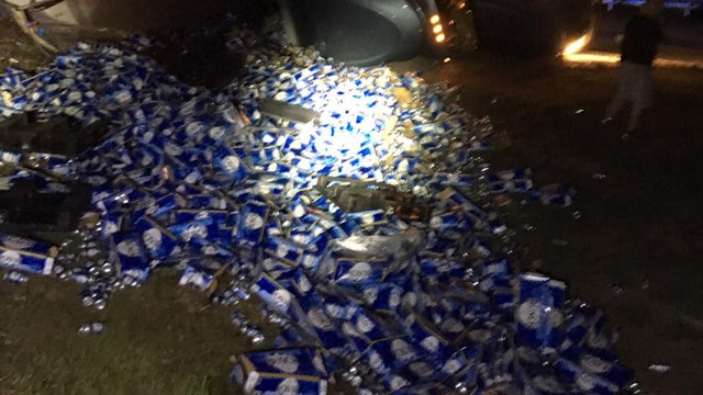 It's spring break and beer is flowing - on a Florida highway