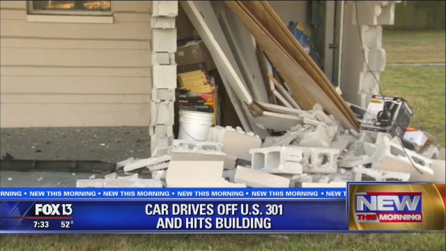 Car drives off U.S. 301 and into building