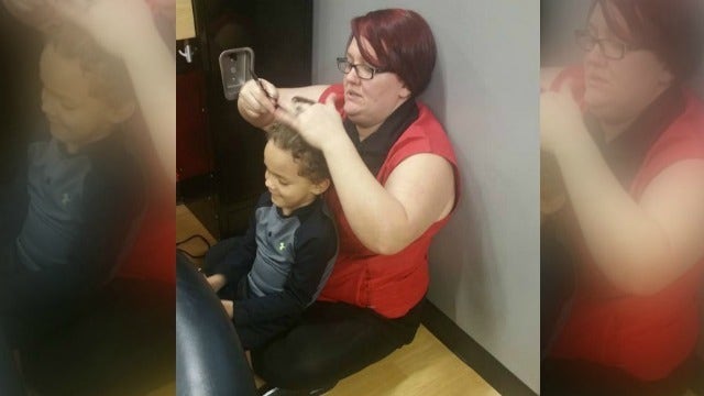 Hair stylist makes haircut enjoyable for boy with autism