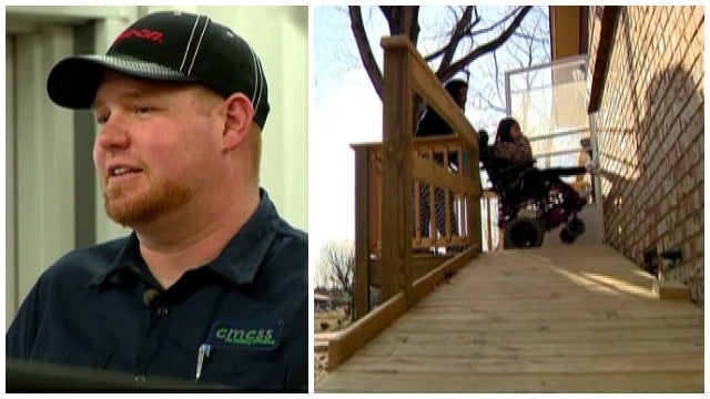 Fill-in school bus driver builds ramp for disabled girl