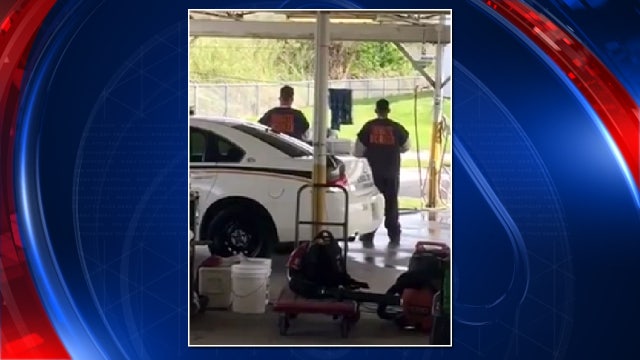 WATCH: Inmates pay respect as anthem plays