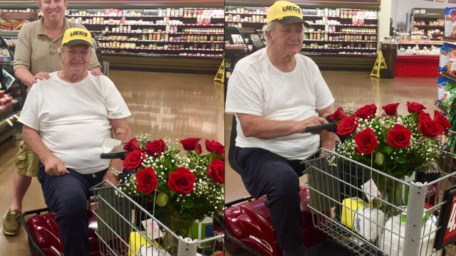Stranger joins widower to celebrate late wife's birthday after meeting in grocery store