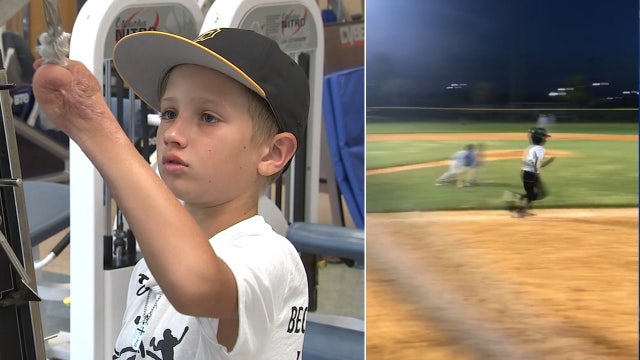 Young baseball player finds inspiration to continue playing after partial-hand amputation