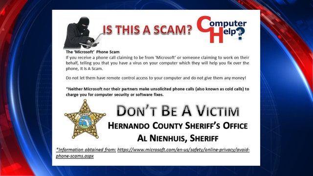 Hernando Sheriff: Don't fall for Microsoft phone scam