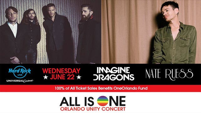 Imagine Dragons joins Nate Ruess for 'All is One Orlando Unity Concert'