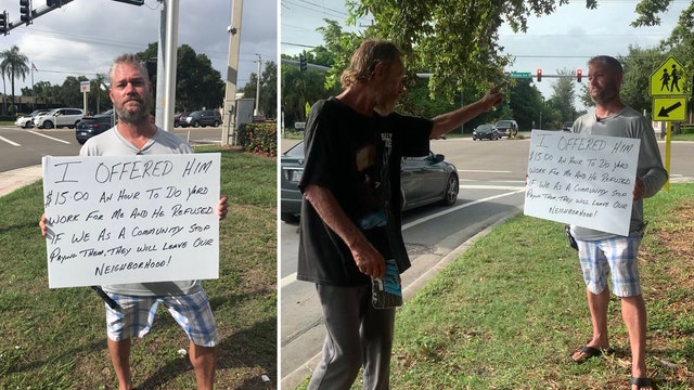 Man confronted by panhandler who rejected offer for work