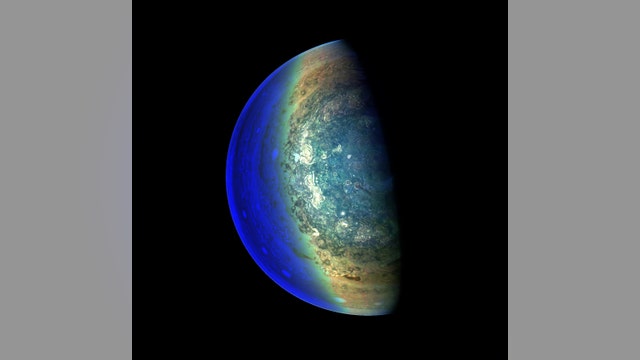 Geometric clusters of cyclones churn over Jupiter's poles