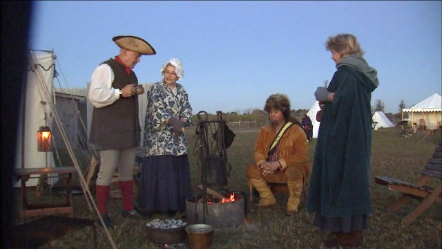Historical reenactors face high winds, cold nights