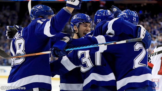 Lightning display depth, beat Devils 5-2 in Game 1