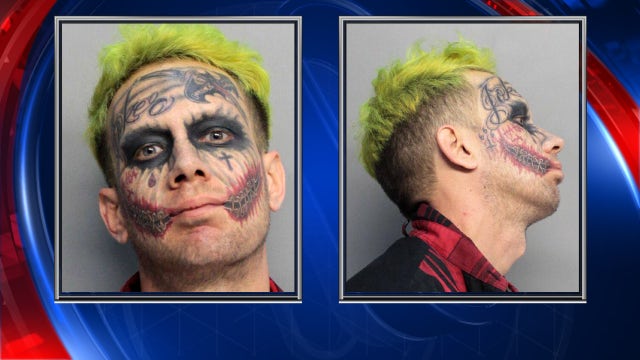 Gun-toting 'Joker' look-alike arrested in Miami