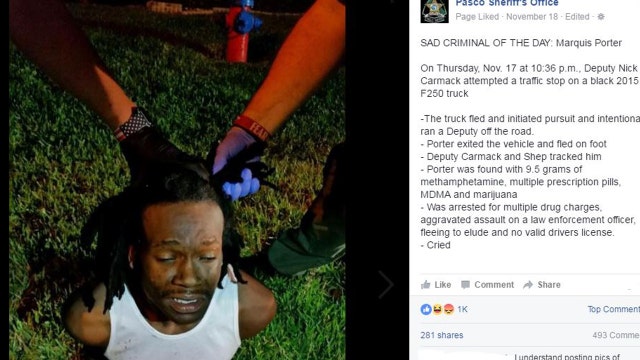 Some angered over 'crying suspect' post on Facebook