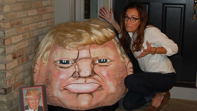 Woman transforms 374-pound pumpkin into 'Donald Trumpkin'