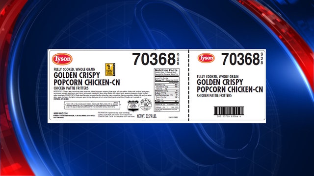 Tyson recalls popcorn chicken due to possible foreign matter contaminates