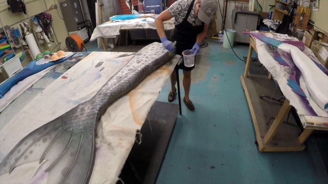 He makes mermaids -- or, at least, their tails