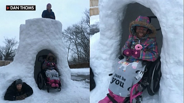 Ohio dad builds wheelchair-friendly igloo for his children