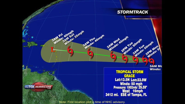 Tropical Storm Grace - Monday AM