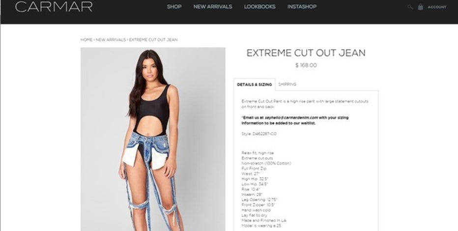 Extreme cut-out' jeans sell for $168, draw mixed reactions