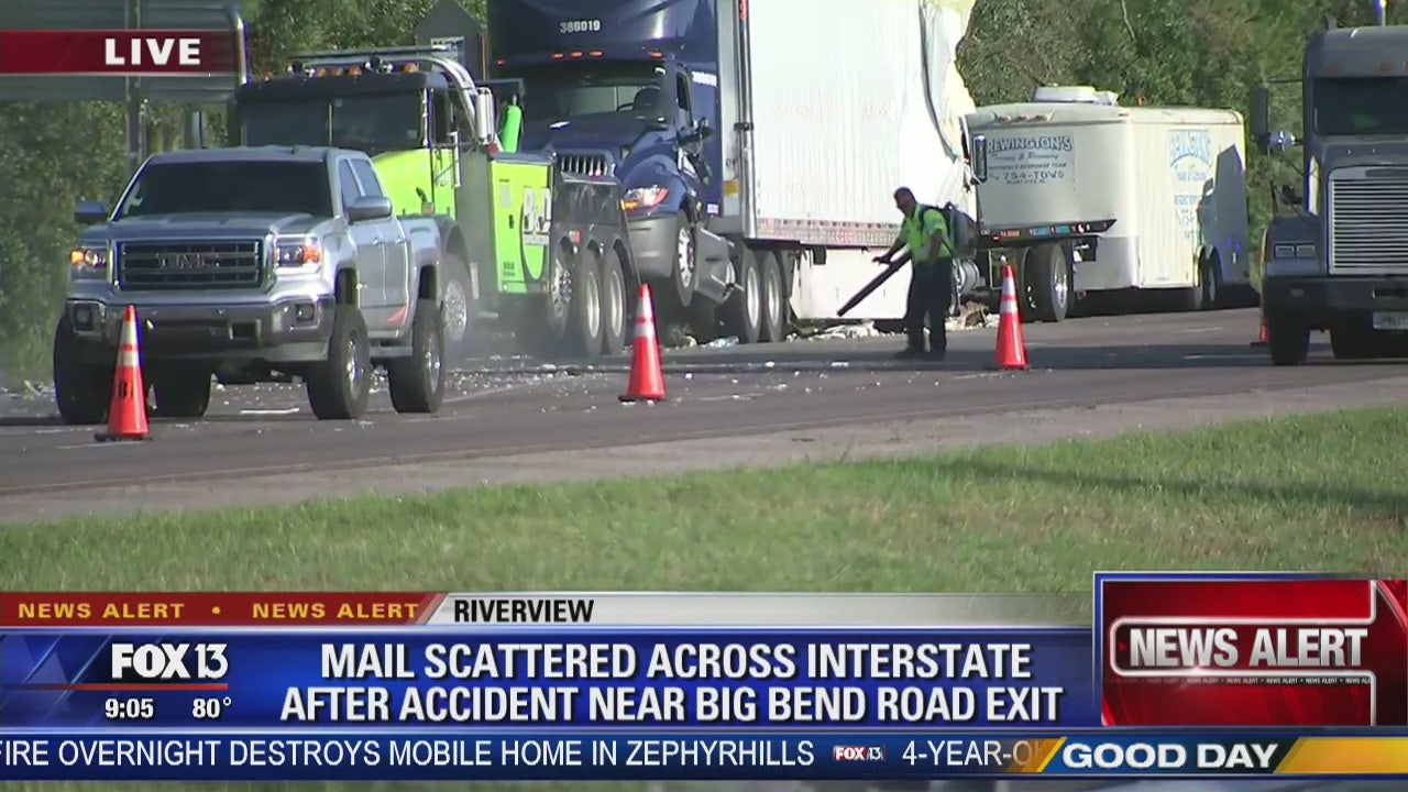 Morning update Mail truck crash along I75 FOX 13 Tampa Bay