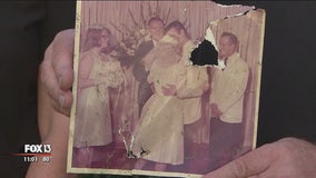 Carried miles by tornado, decades-old wedding photo returned to family