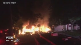 Mobile homes destroyed in early morning fire in Pinellas Park
