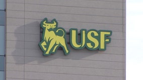 USF removes its widely scorned logo from the new Morsani College of Medicine in downtown Tampa