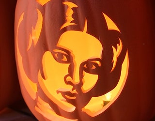 princess leia pumpkin stencil