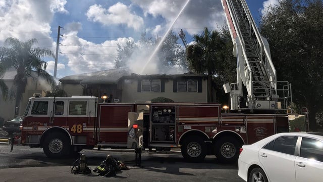 Crews battle fire at condo building in Oldsmar