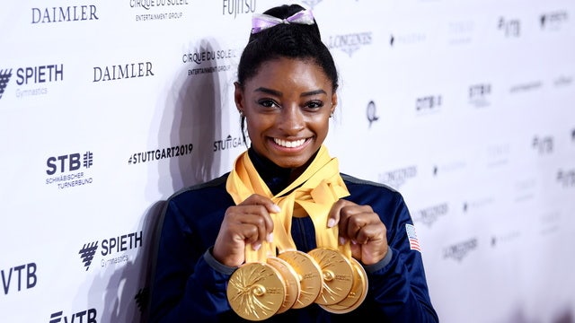 Simone Biles sets all-time medal record at gymnastics worlds