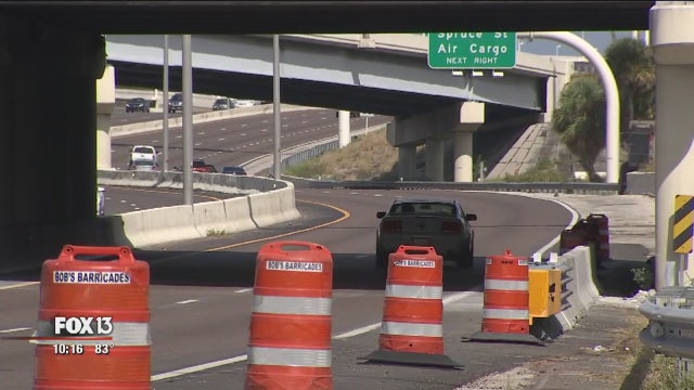 Nightly lane closures, missed signs send drivers on detour across Howard Frankland Bridge