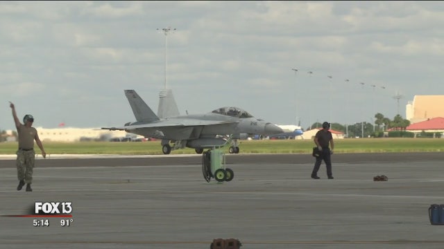 F/A-18 Super Hornet training flights underway over Tampa Bay