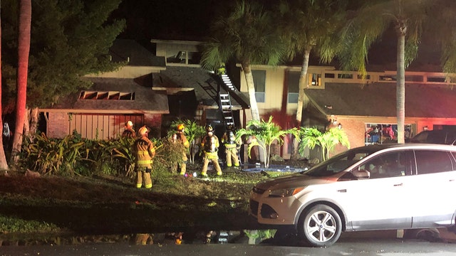 3 firefighters hospitalized while battling Sarasota house fire