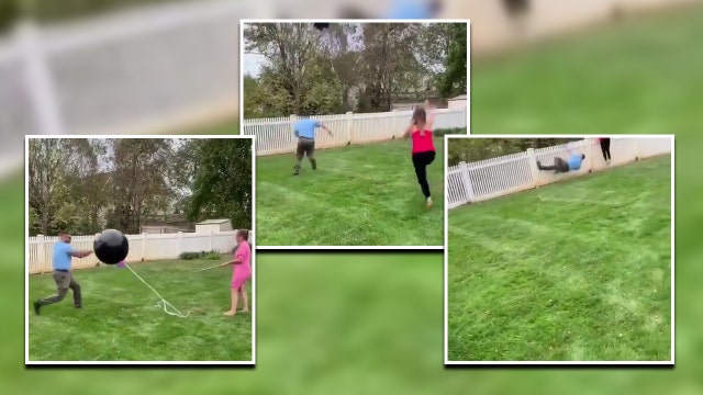 Gender reveal fails when couple can't pop balloon, which floats away