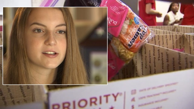 Young girl's patriotic mission is to make sure no Armed Forces members are left behind