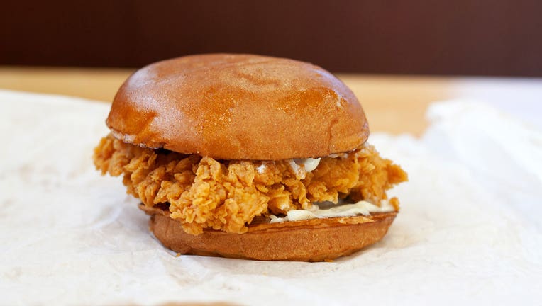 The original Popeyes Chicken Sandwich is shown in a file photo. (Nick Kindelsperger/Chicago Tribune/Tribune News Service via Getty Images)