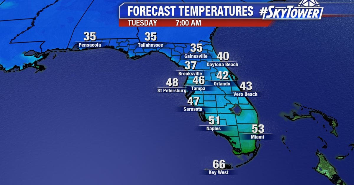 Forecast: Overnight lows in the 40s and even some 30s | FOX 13 Tampa Bay