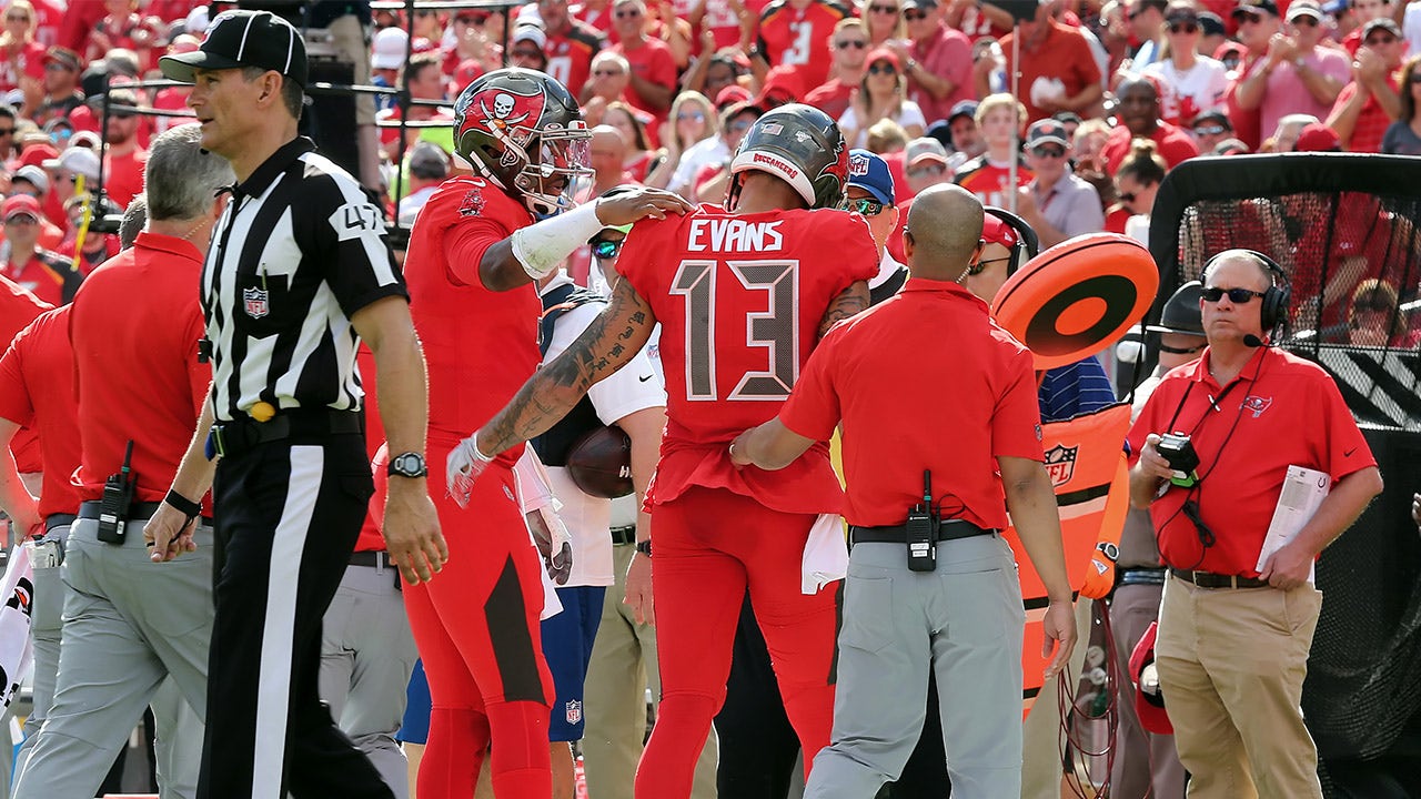 Tampa Bay Buccaneers wide receiver Mike Evans (13) after a catch