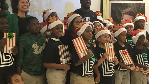 Christmas came early for students at Pizzo Elementary Tuesday afternoon