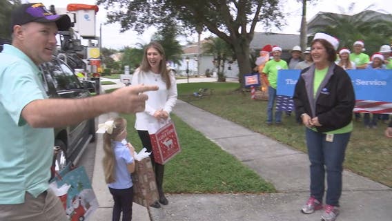Veteran surprised with thousands of Christmas lights, decorations