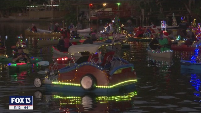 Hillsborough River lights up for 20th annual holiday boat parade