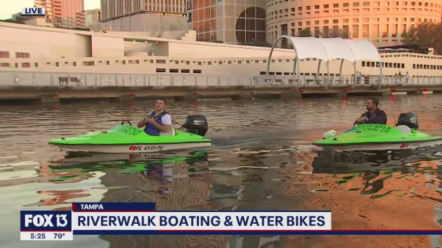 Mini-boats and water bikes offer a different perspective of Tampa’s Riverwalk