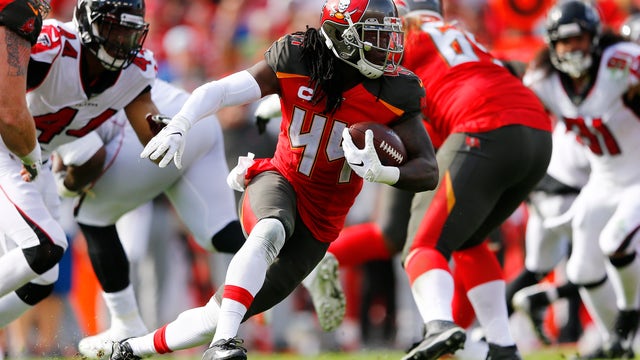 Jones’ INT return in OT lifts Falcons over Buccaneers 28-22