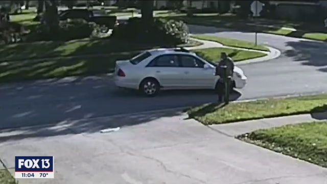Camera catches a man taking mail from multiple mailboxes in Clearwater