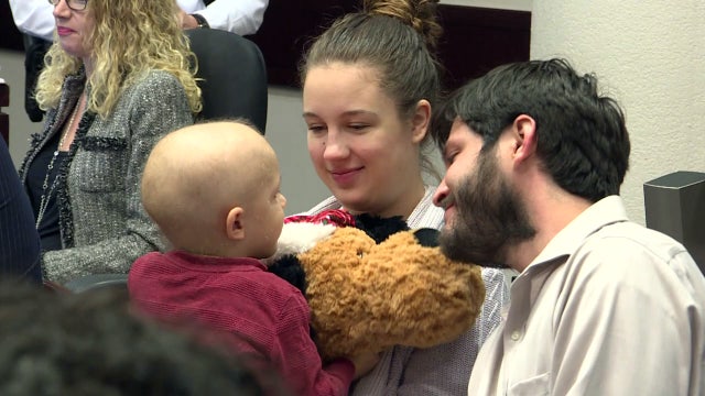 With cancer in remission, Noah McAdams heads home with parents