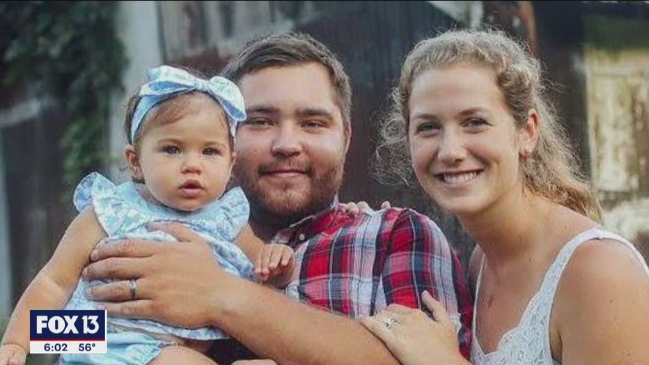 Family photo of David, Jessica, and Lillia Raubenolt