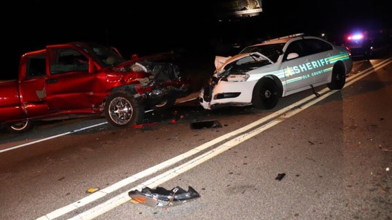 Polk deputies injured after patrol car struck by wrong-way DUI driver